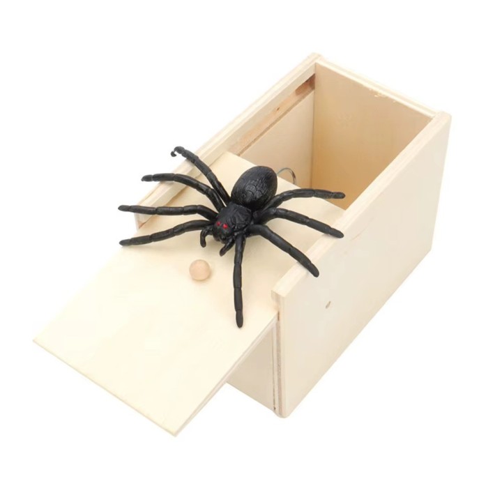 Spinne In Box, Spinne Streich-Box, Holz