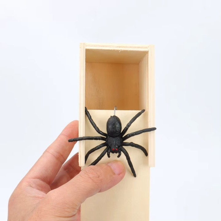 Spinne In Box, Spinne Streich-Box, Holz