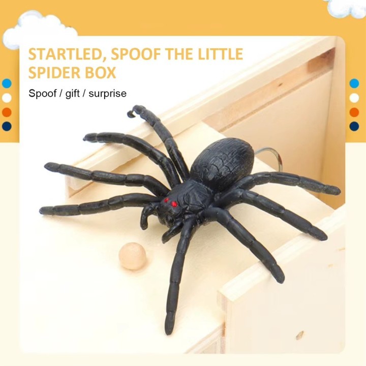 Spinne In Box, Spinne Streich-Box, Holz