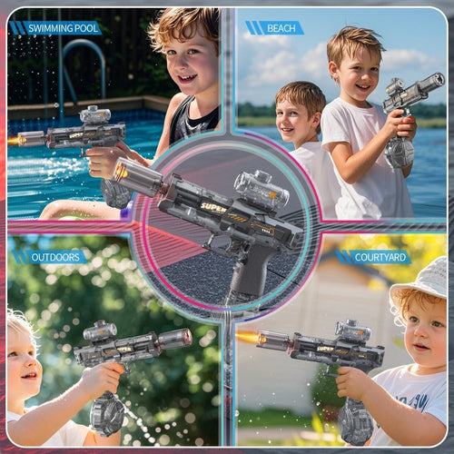 LED Lights Electric Water Guns Children Simulated Shooting Recoil