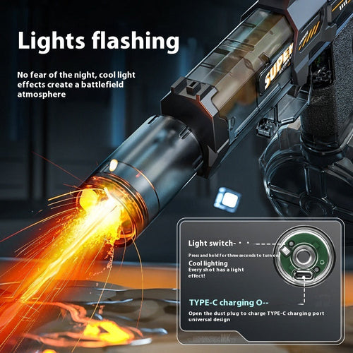 LED Lights Electric Water Guns Children Simulated Shooting Recoil
